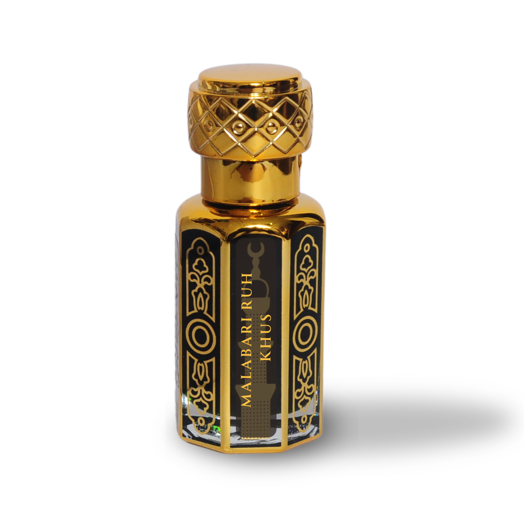 Pure Rooh Khus Malabari Attar Perfume Oil / Ruh Khus Roll On Ittar for Men Women & Religious Use - Natural Attar (Non-Alcoholic)