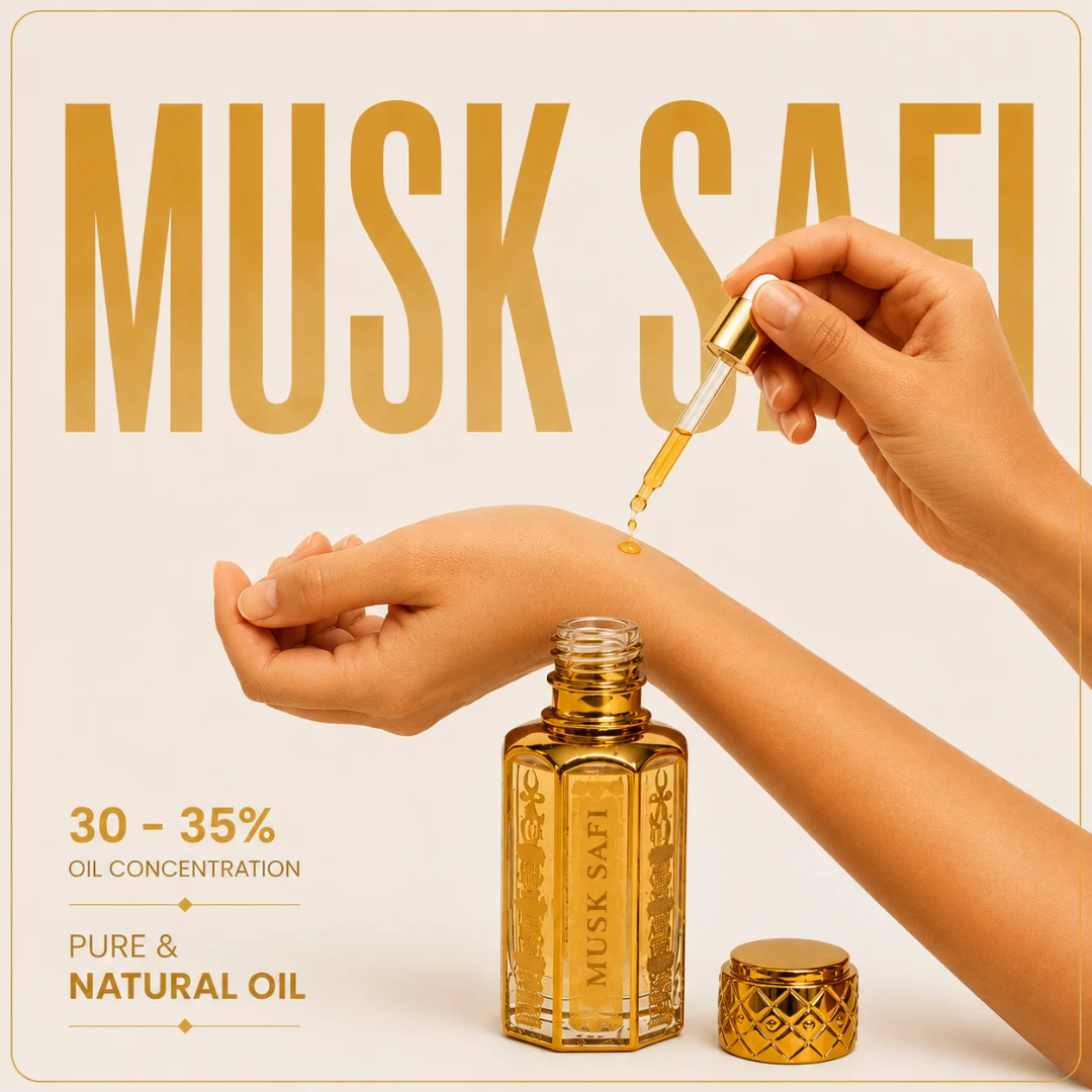 Musk Safi Long Lasting Pure & Natural Dubai Fragrance 12ml Crystal pack